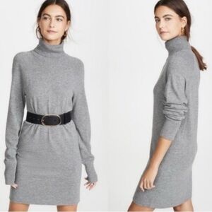 White House Black Market Sweater Dress Womens Gray Long Sleeve Turtleneck XSP